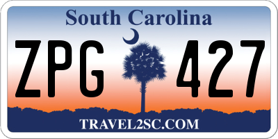 SC license plate ZPG427