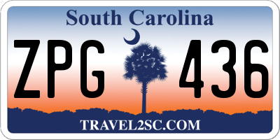 SC license plate ZPG436