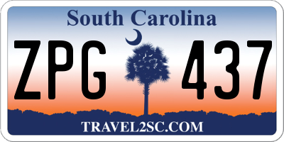 SC license plate ZPG437