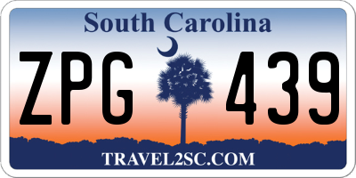 SC license plate ZPG439