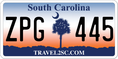 SC license plate ZPG445