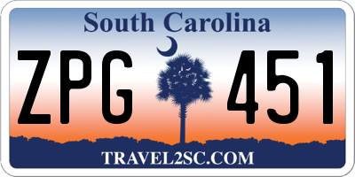 SC license plate ZPG451