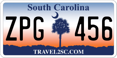 SC license plate ZPG456