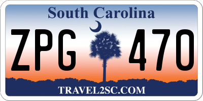 SC license plate ZPG470