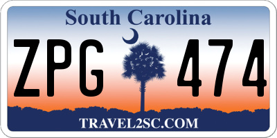 SC license plate ZPG474