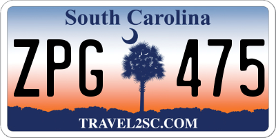 SC license plate ZPG475