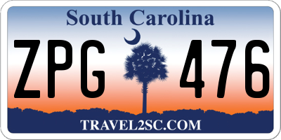 SC license plate ZPG476