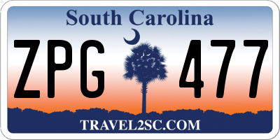 SC license plate ZPG477