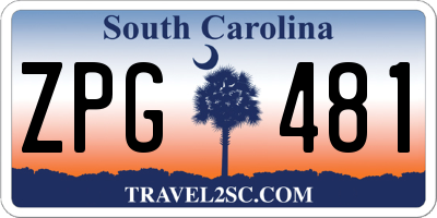 SC license plate ZPG481