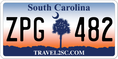 SC license plate ZPG482
