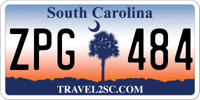 SC license plate ZPG484