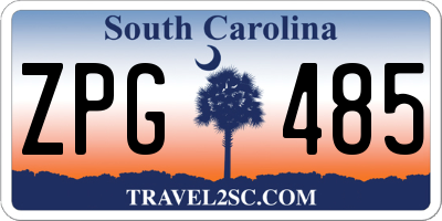 SC license plate ZPG485