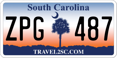 SC license plate ZPG487