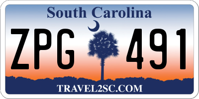 SC license plate ZPG491