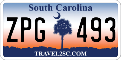 SC license plate ZPG493
