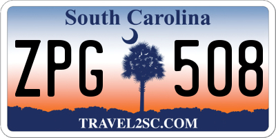 SC license plate ZPG508