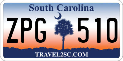 SC license plate ZPG510