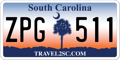 SC license plate ZPG511