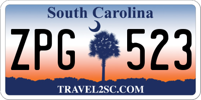 SC license plate ZPG523