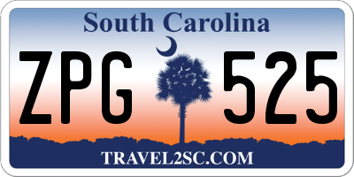SC license plate ZPG525