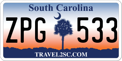 SC license plate ZPG533