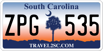 SC license plate ZPG535