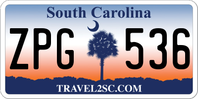 SC license plate ZPG536