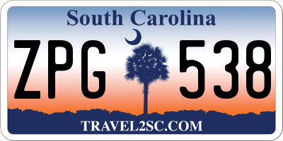 SC license plate ZPG538