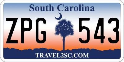 SC license plate ZPG543