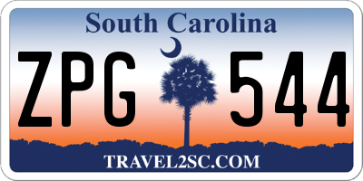 SC license plate ZPG544