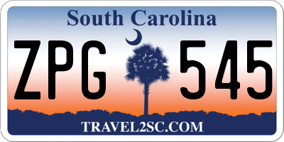 SC license plate ZPG545