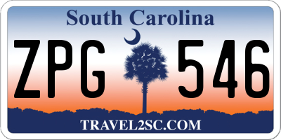 SC license plate ZPG546