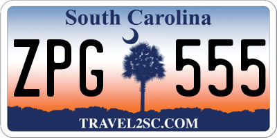 SC license plate ZPG555