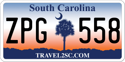 SC license plate ZPG558