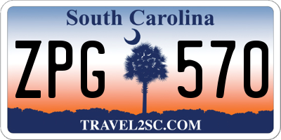SC license plate ZPG570