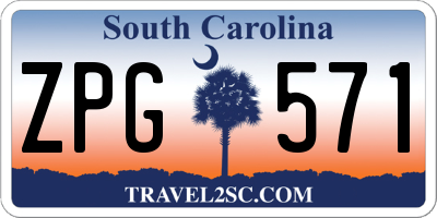 SC license plate ZPG571