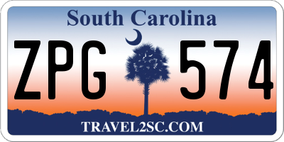 SC license plate ZPG574