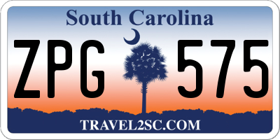 SC license plate ZPG575