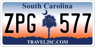 SC license plate ZPG577