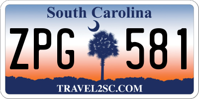 SC license plate ZPG581