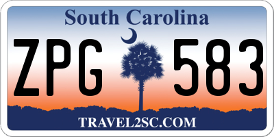 SC license plate ZPG583