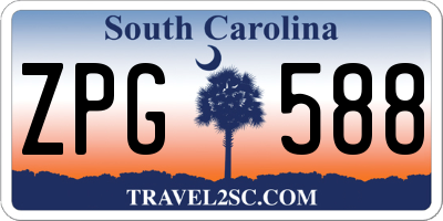 SC license plate ZPG588