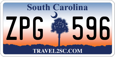 SC license plate ZPG596