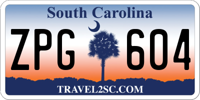 SC license plate ZPG604