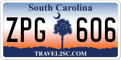 SC license plate ZPG606