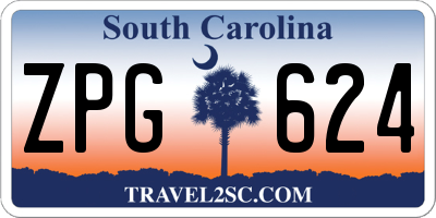 SC license plate ZPG624