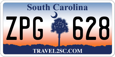 SC license plate ZPG628