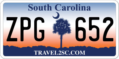 SC license plate ZPG652