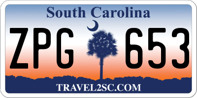 SC license plate ZPG653