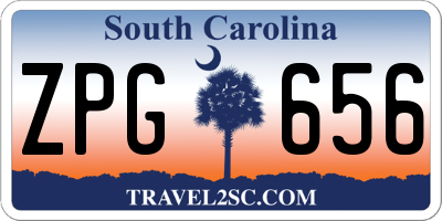 SC license plate ZPG656